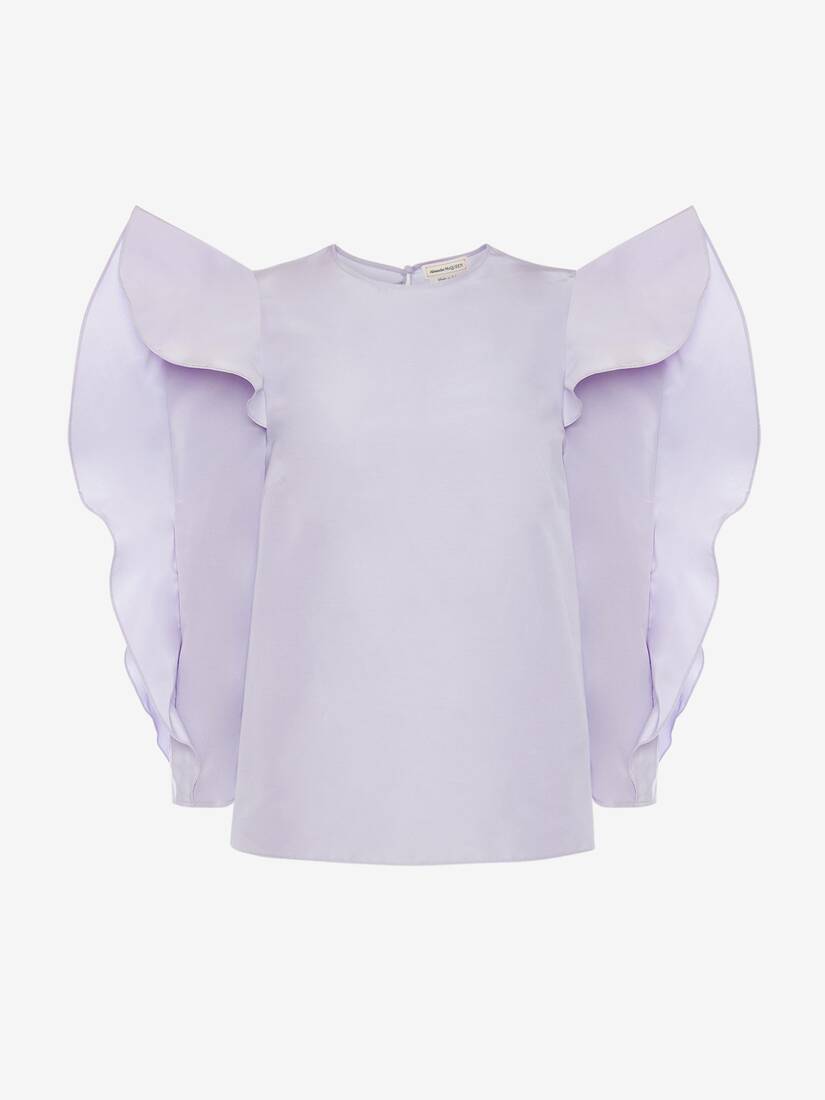 Tops Alexander McQueen Heart Sleeve Mujer - Lavanda - Mexico 076-CZKWMS